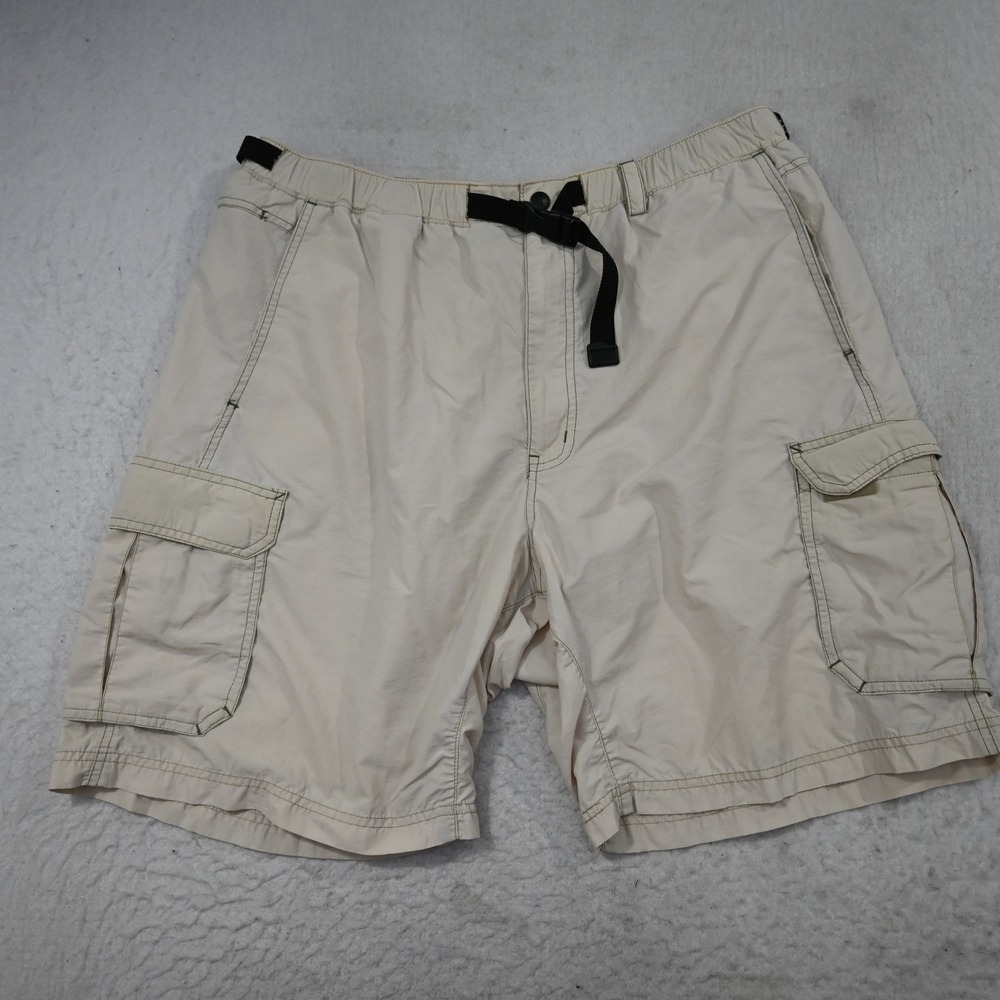 REI Cargo Shorts Mens XL Beige Tan UPF 50+ Hiking Outdoor Belted